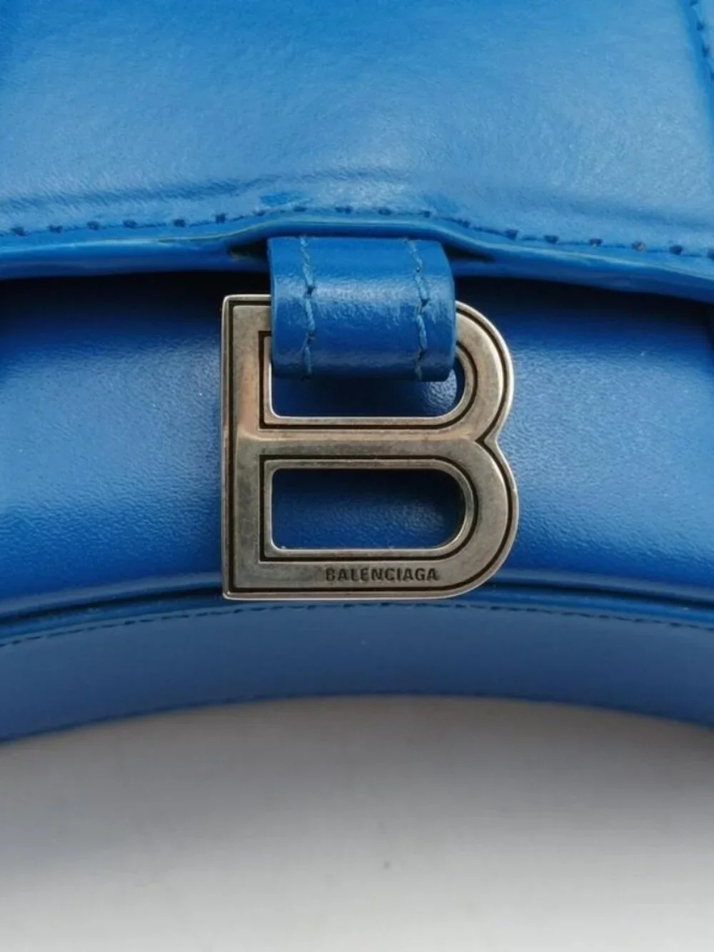 Balenciaga Hourglass Mini Blue Leather Belt - Picture 13 of 16